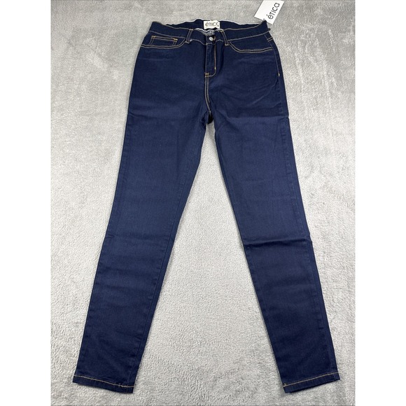 Etica Denim - NWT Etica Women's Blue Mid Rise Jeans Front Zip Skinny Tapered Leg - Size 3 -